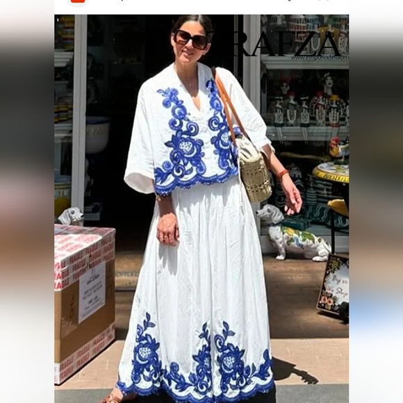 ZARA Skirt White and Blue Size XS and S - Picture 6 of 16